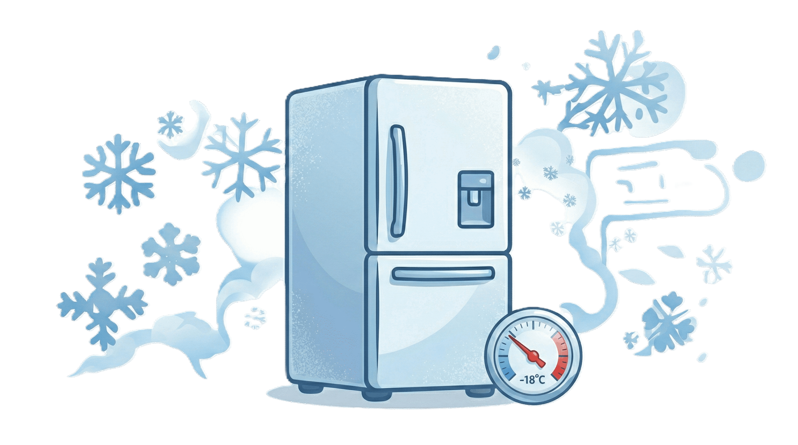 Illustration of dirty refrigerator condenser coils needing cleaning