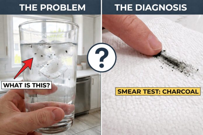 black specks in refrigerator water