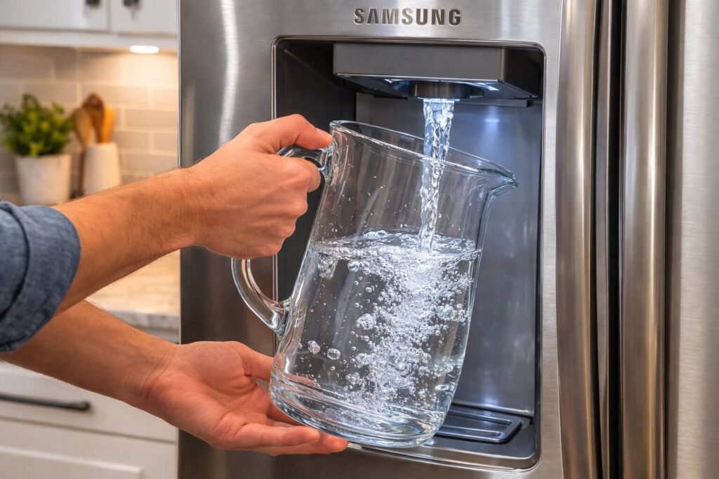 flushing-samsung-refrigerator-water-dispenser
