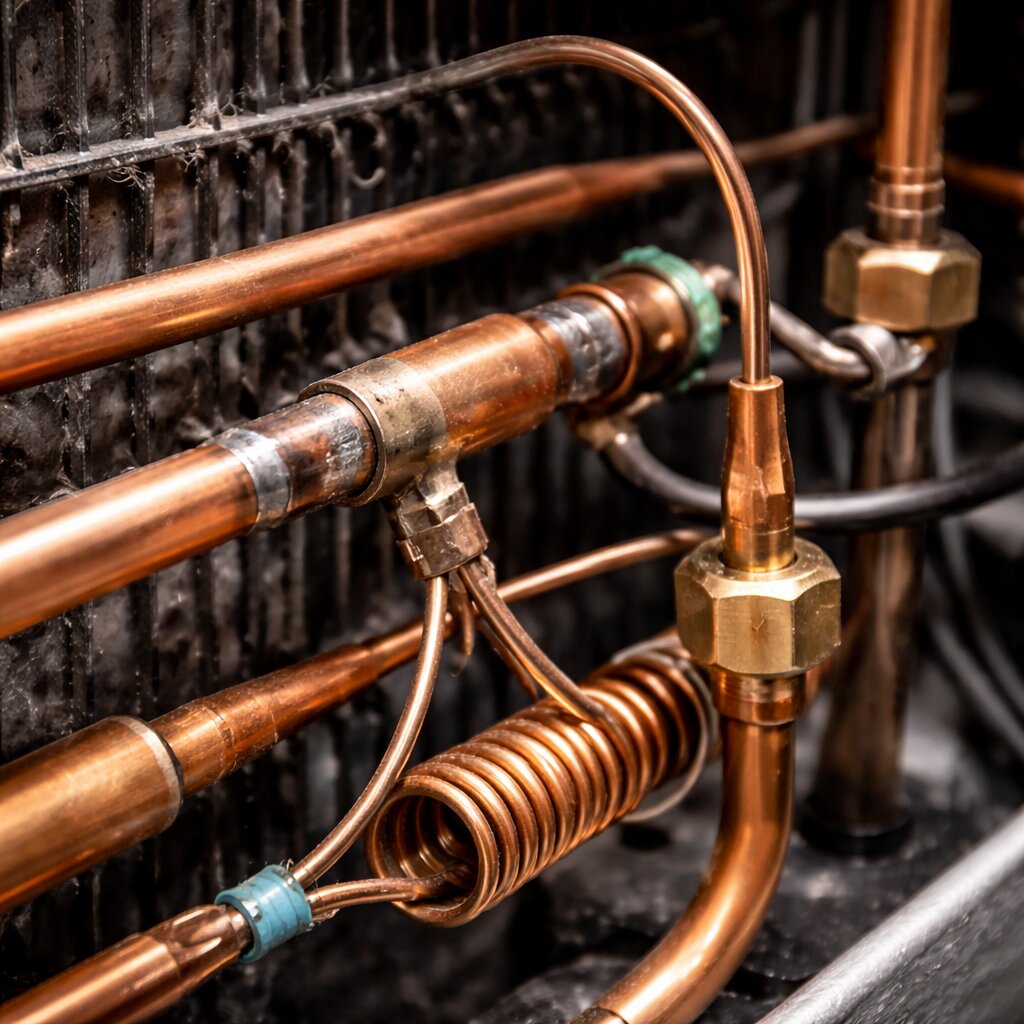 Refrigerator sealed system coils where gurgling and hissing sounds originate